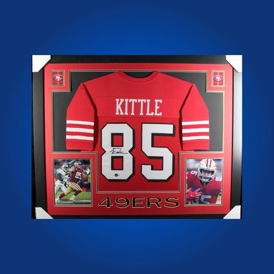 Autographed San Francisco 49ers custom jersey by George Kittle with Certificate of Authenticity.