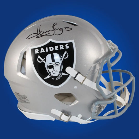 Howie Long Signed Las Vegas Raiders Silver Speed Replica Helmet
