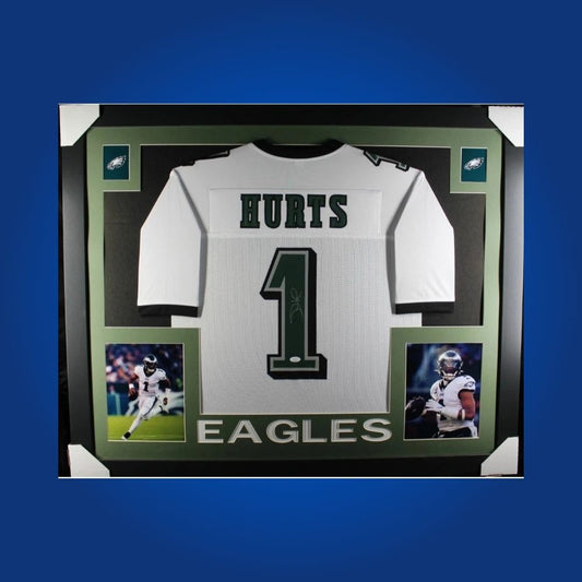 Framed Philadelphia Eagles jersey signed by Jalen Hurts with Certificate of Authenticity