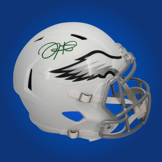 Jalen Hurts signed Philadelphia Eagles white matte speed helmet