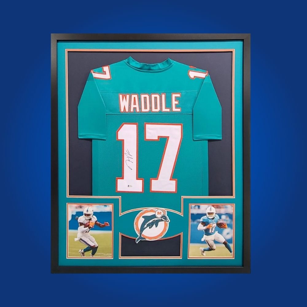 Jalen Waddle  Signed Full Framed Custom Miami Dolphins Jersey