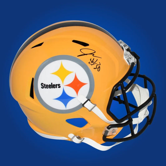 Jalen Warren signed Pittsburgh Steelers yellow speed replica helmet