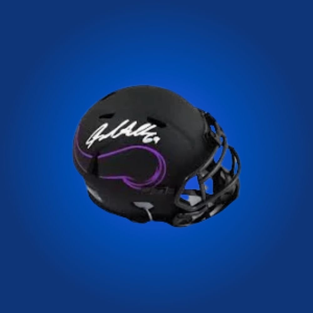 Minnesota Vikings mini helmet signed by Jared Allen with Certificate of Authenticity.