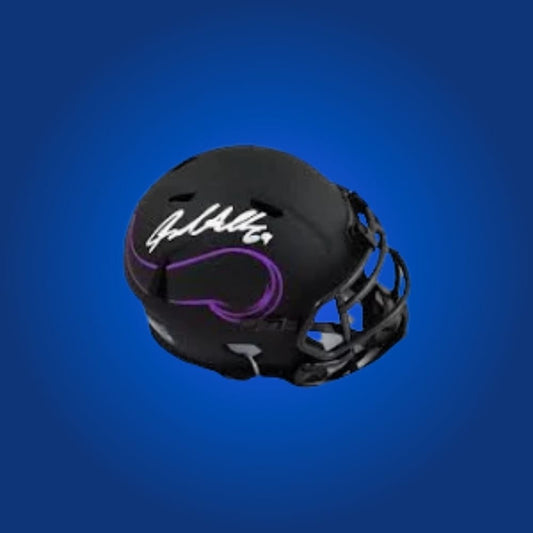 Minnesota Vikings mini helmet signed by Jared Allen with Certificate of Authenticity.