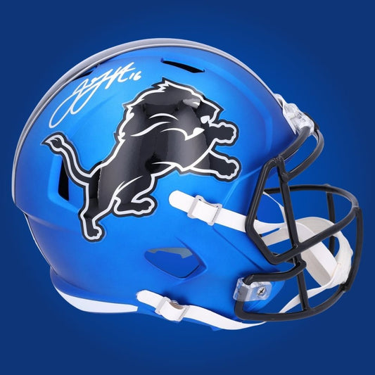 Jared Goff  Signed Detroit Lions Blue Flash  Replica Helmet