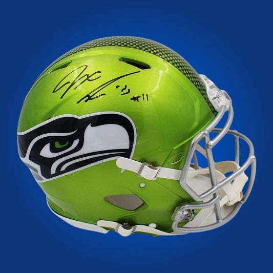 Jaxon Smith- Njigba Signed Seattle Seahawks Green  Flash Speed Authentic Helmet