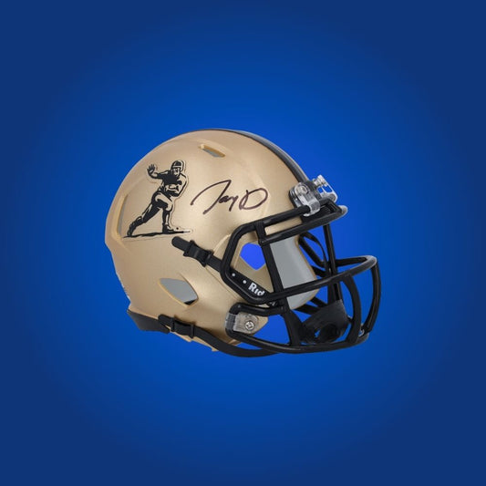Jayden Daniels autographed LSU Tigers mini helmet, premium collectible for LSU fans and sports memorabilia seekers.