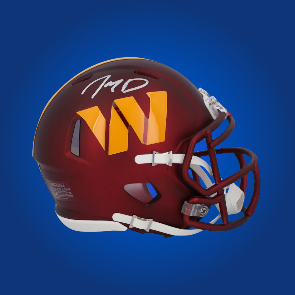 Washington Commanders mini helmet signed by Jayden Daniels with Certificate of Authenticity