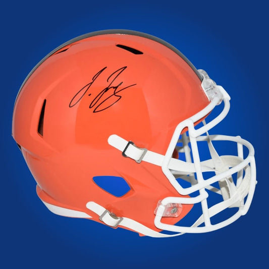 Jerry Jeudy Signed Cleveland  Browns Orange Speed  Replica Helmet