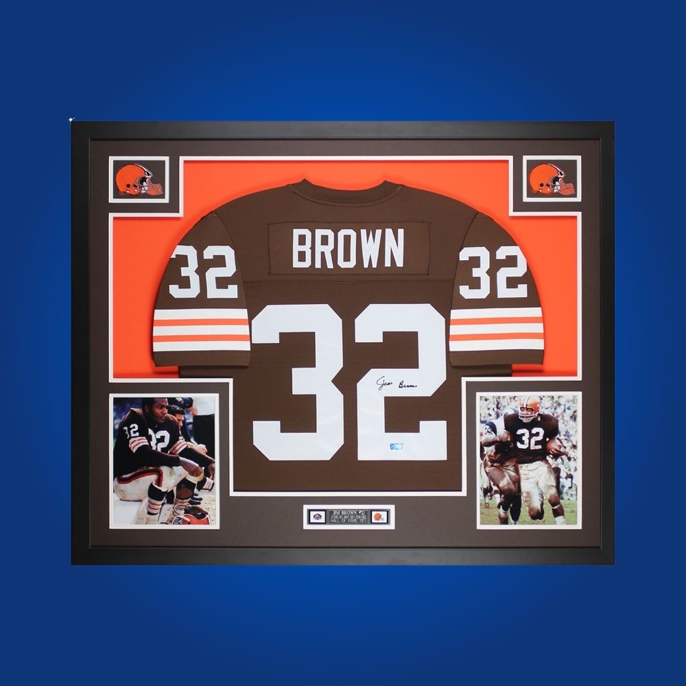 Autographed Cleveland Browns custom jersey by Ozzie Newsome with Certificate of Authenticity.
