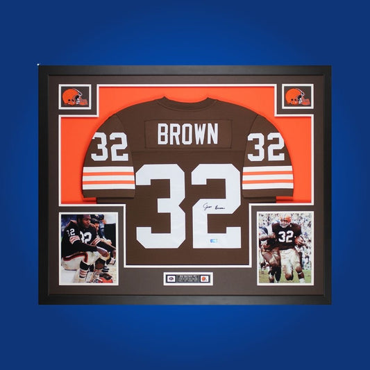 Autographed Cleveland Browns custom jersey by Ozzie Newsome with Certificate of Authenticity.
