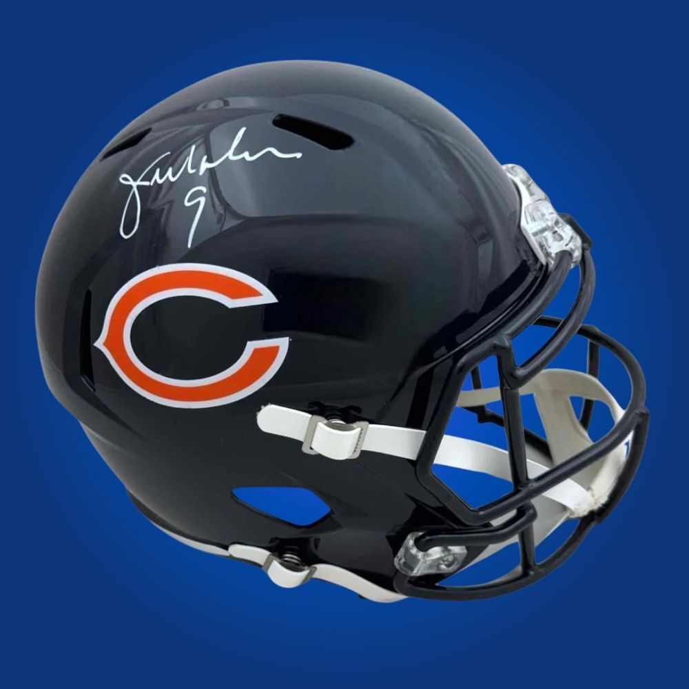 Jim McMahon Signed Chicago Bears Blue Speed Replica Helmet