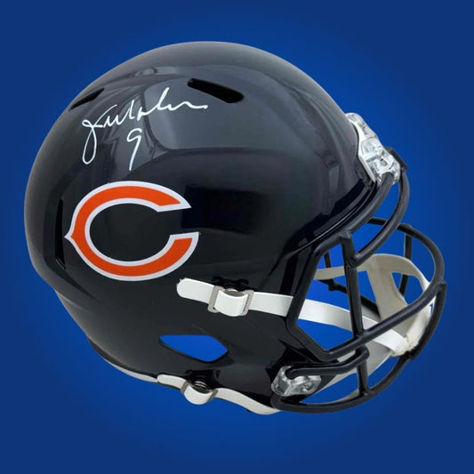 Jim McMahon Signed Chicago Bears Blue Speed Replica Helmet
