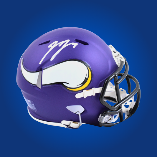 Minnesota Vikings mini helmet signed by JJ McCarthy with Certificate of Authenticity