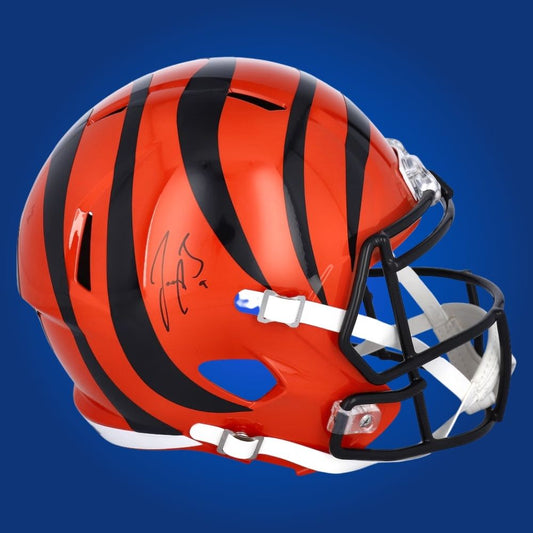 Joe Burrow, signed Cincinnati Bengals orange speed replica helmet