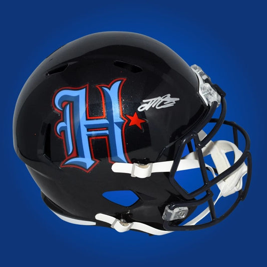 Joe Mixon Signed Houston Texans H Town Black  Speed Replica Helmet