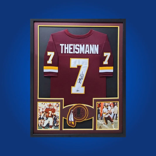 Autographed Washington Commanders custom jersey by Joe Theismann with Certificate of Authenticity.