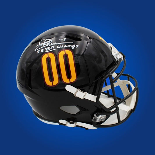 Joe Theismann Signed Washington Commanders Alt Black 83 MVP SpeedFlex Helmet
