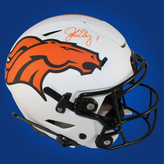 John Elway Signed Denver Broncos White Lunar  SpeedFlex Authentic Helmet