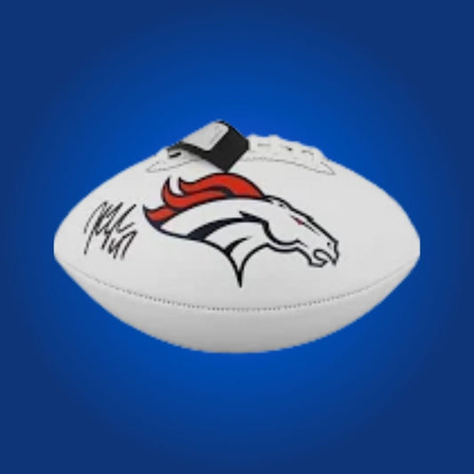 John Lynch signed Denver Broncos logo football, a highlight for Broncos memorabilia collections, certificate of authenticity included.