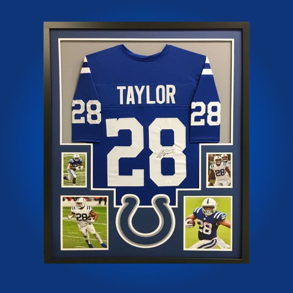 Autographed Jacksonville Jaguars custom jersey by Fred Taylor with Certificate of Authenticity.