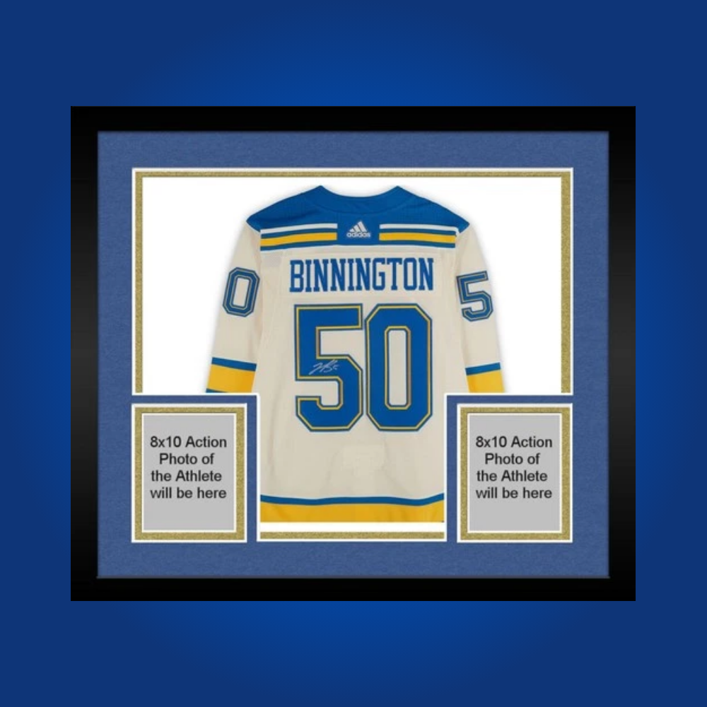 Jordan Binnington, St. Louis Blues, Full Framed White Jersey