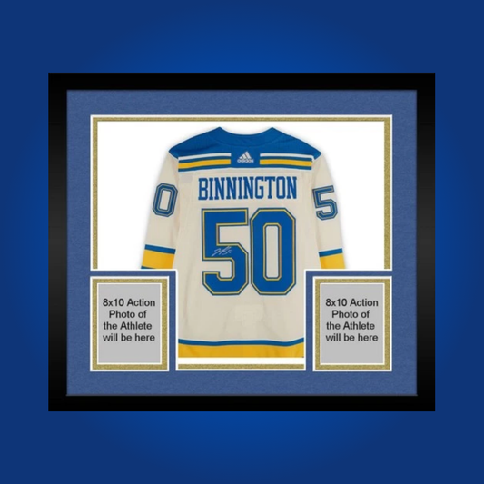 Jordan Binnington, St. Louis Blues, Full Framed White Jersey