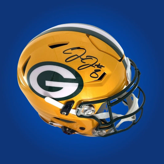 Josh Jacobs Signed Green Bay Packers Yellow SpeedFlex Authentic Helmet, includes Certificate of Authenticity