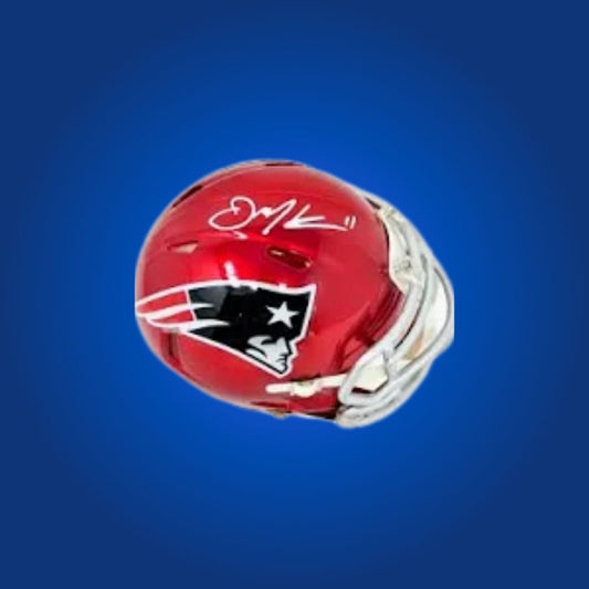 New England Patriots mini helmet signed by Julian Edelman with Certificate of Authenticity.