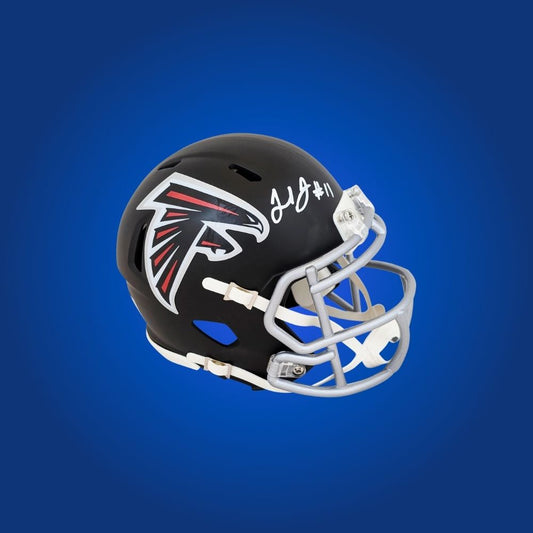 Atlanta Falcons Black Speed Mini Helmet signed by Julio Jones, Certificate of Authenticity included