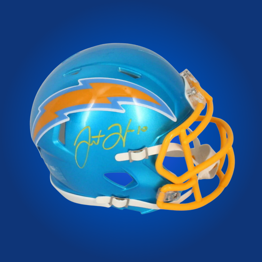Los Angeles Chargers mini helmet signed by Justin Herbert with Certificate of Authenticity