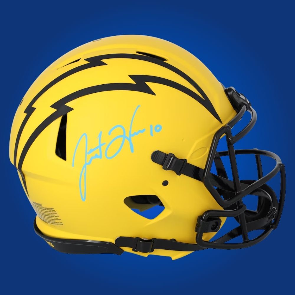 Herbert Raver Justin Herbert Signed Los Angeles Chargers Yellow Rave Speed Authentic ...
