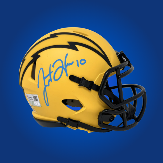 Los Angeles Chargers mini helmet signed by Justin Herbert with Certificate of Authenticity