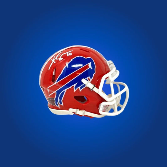 Khalil Shakir Signed Buffalo Bills Red Flash Speed Mini Helmet, Certificate of Authenticity included