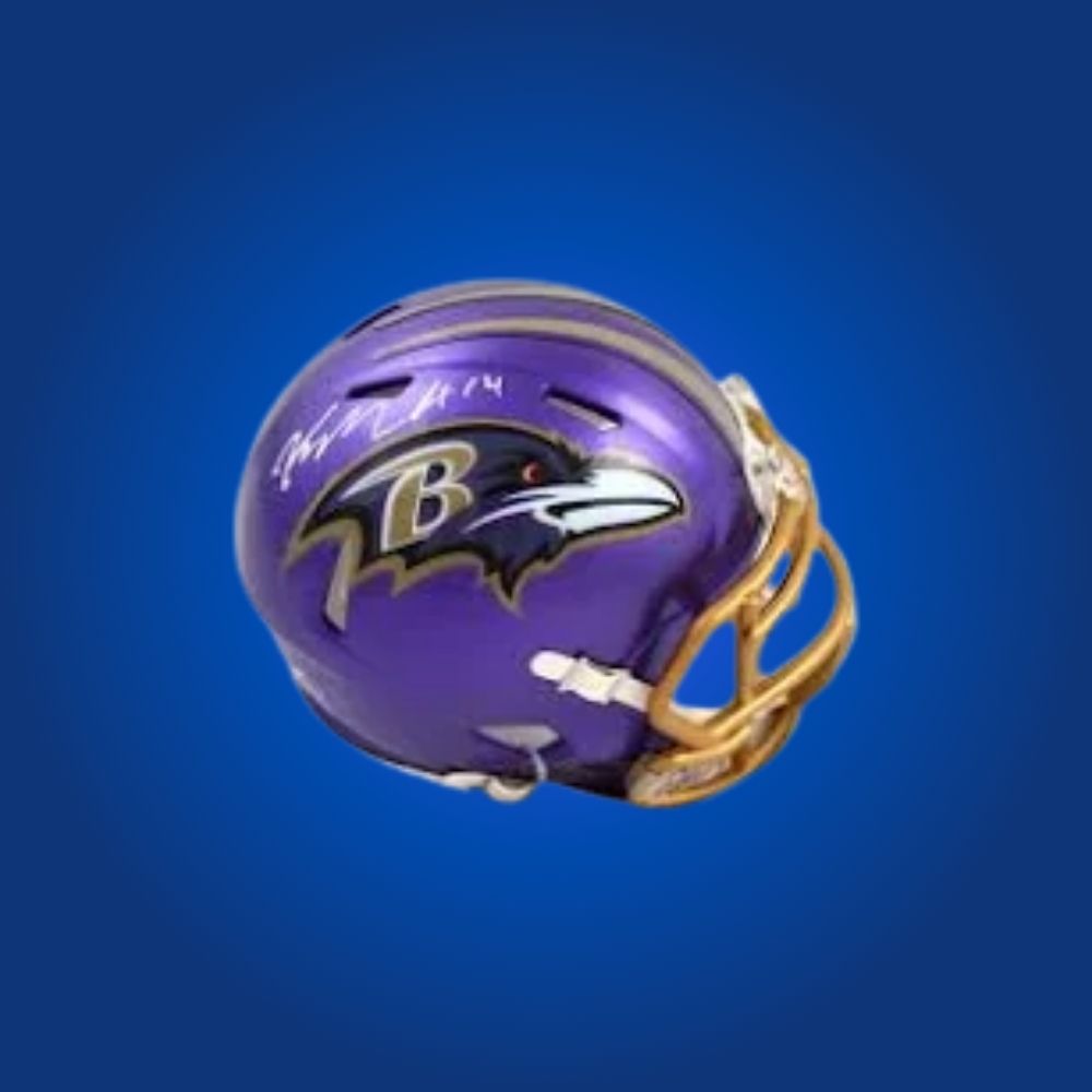 Baltimore Ravens Purple Flash Speed Mini Helmet autographed by Kyle Hamilton, certified authentic