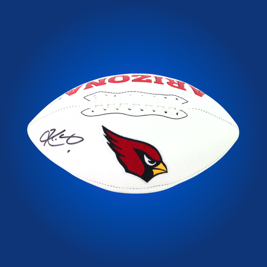 Kyler Murray signed Arizona Cardinals logo football with his autograph, a perfect collectible for Cardinals fans.
