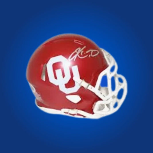 Kyler Murray signed Oklahoma Sooners mini helmet—standout collectible for Sooners fans and Murray memorabilia collectors.