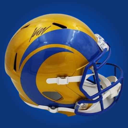 Kyren Williams signed Los Angeles Rams flash speed replica helmet