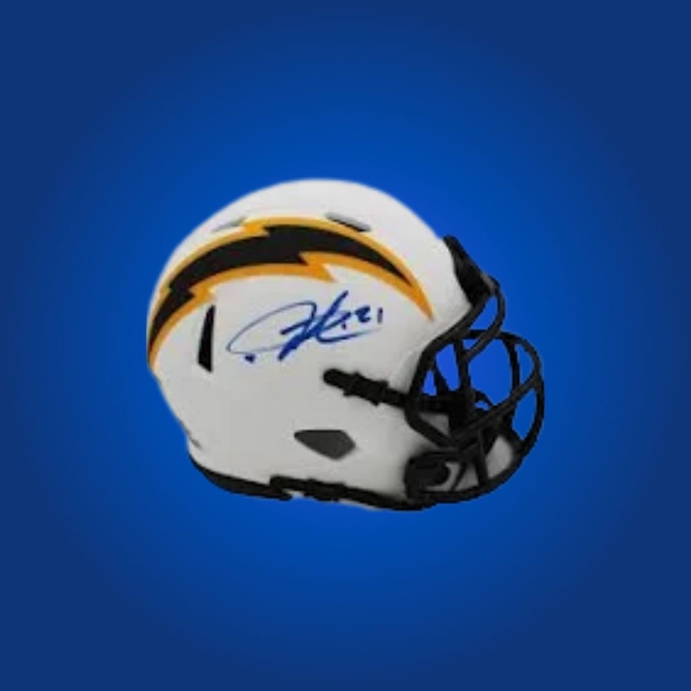 Los Angeles Chargers Lunar Speed Mini Helmet signed by LaDainian Tomlinson, Certificate of Authenticity included