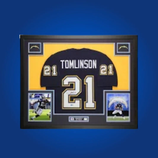 Autographed Chargers custom jersey by Shawne Merriman with Certificate of Authenticity.