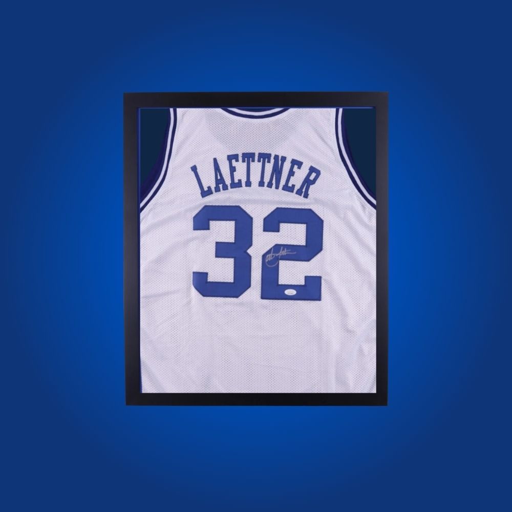 Laettner Duke White Framed Jersey