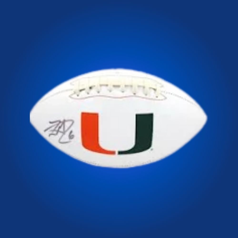 Lamar Miller autographed Miami Hurricanes white logo football, excellent addition for Hurricanes fans and collectors.
