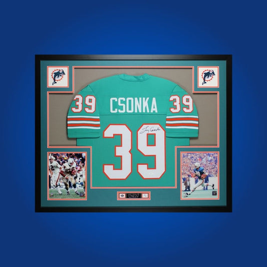 Larry Csonka Signed Full Framed Custom Miami Dolphins Jersey