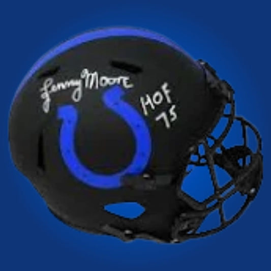 Lenny Moore Signed Indianapolis Colts  1975 HOF Eclipse Speed Replica Helmet