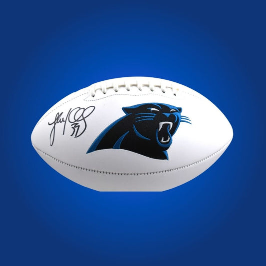 Luke Kuechly signed Carolina Panthers logo football, a perfect collectible for Panthers fans, comes with authenticity certificate.