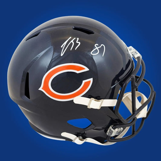 Luther Burden Signed Chicago Bears Blue  Speed Replica Helmet