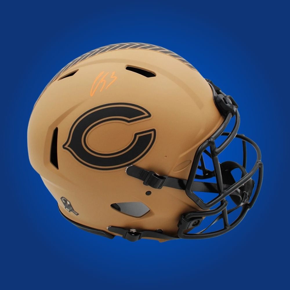 Luther Burden  Signed Chicago Bears Brown Salute to Service Speed Authentic Helmet