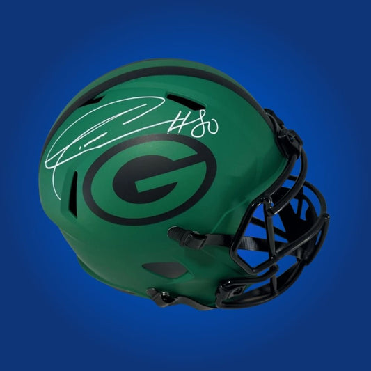 Autographed Riddell 2025 RAVE mini helmet signed by Green Bay Packers legend Donald Driver, comes with COA authentication.