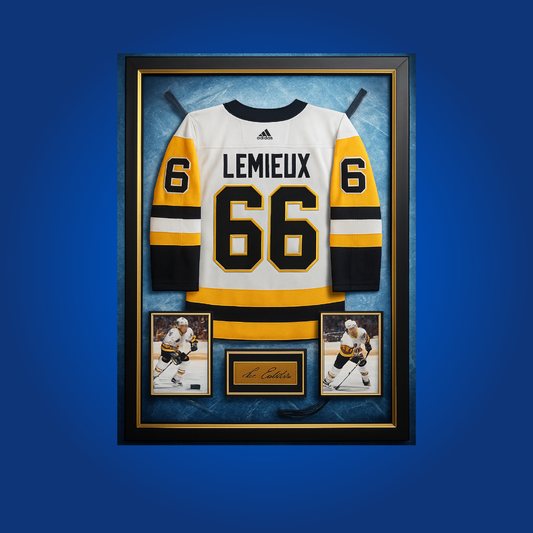 Mario Lemieux, Pittsburgh Penguins, Full Framed White Jersey