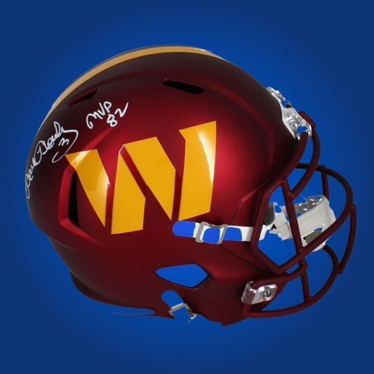Mark Moseley Signed Washington Commanders Maroon MVP 82 Speed Replica Helmet